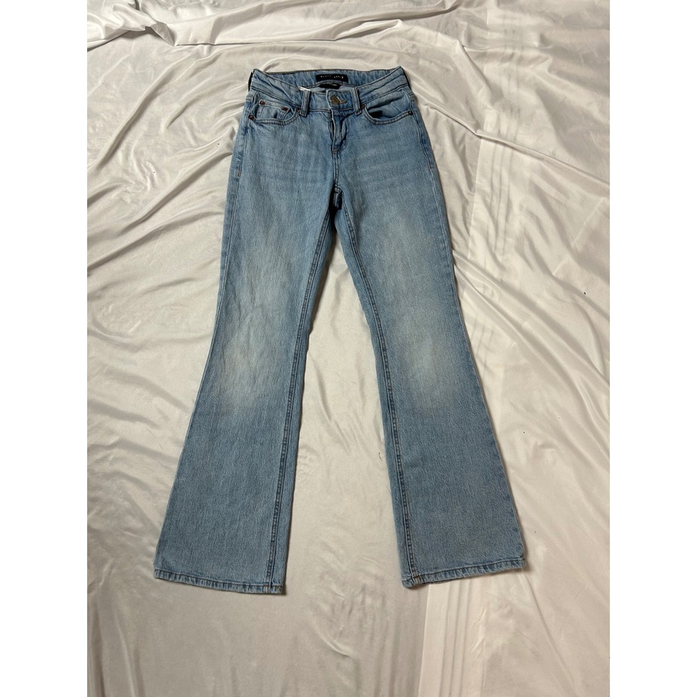 Aeropostale Mid Rise Flare Jeans Light Wash Blue Denim Size 000 Regular
